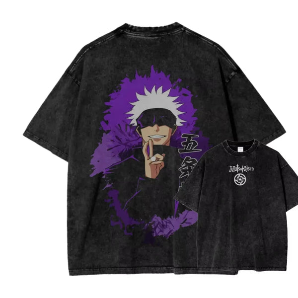 Jujutsu Kaisen Gojo Satoru Premium Tee - Washed Anime Graphic Shirt